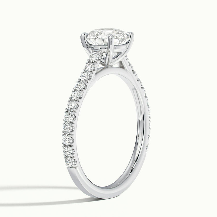 Freesia Round Solitaire Pavé Engagement Ring
