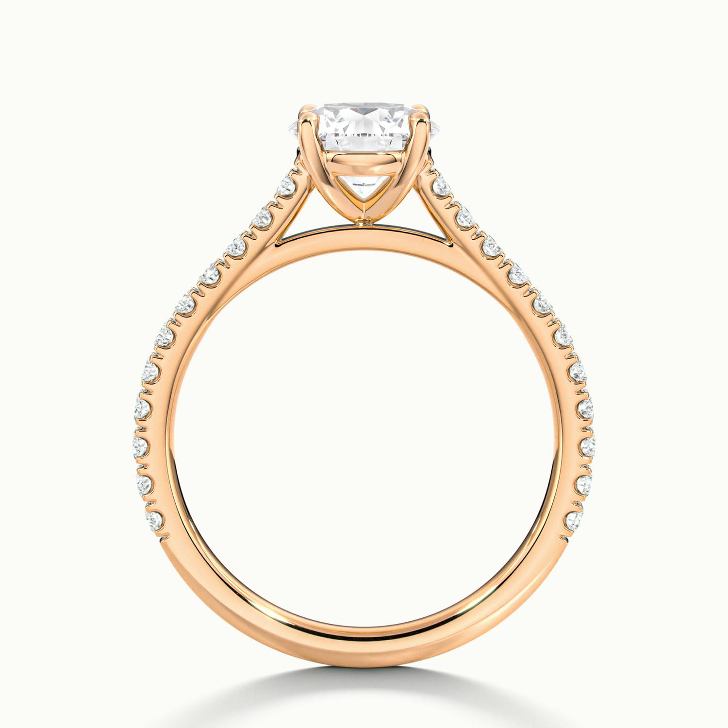 Freesia Round Solitaire Pavé Engagement Ring