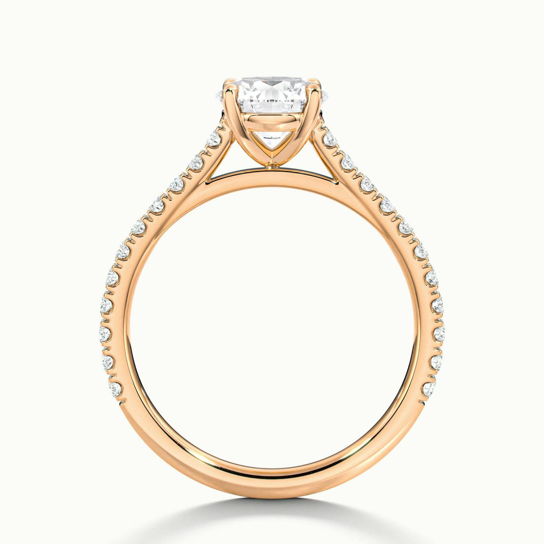 Freesia Round Solitaire Pavé Engagement Ring