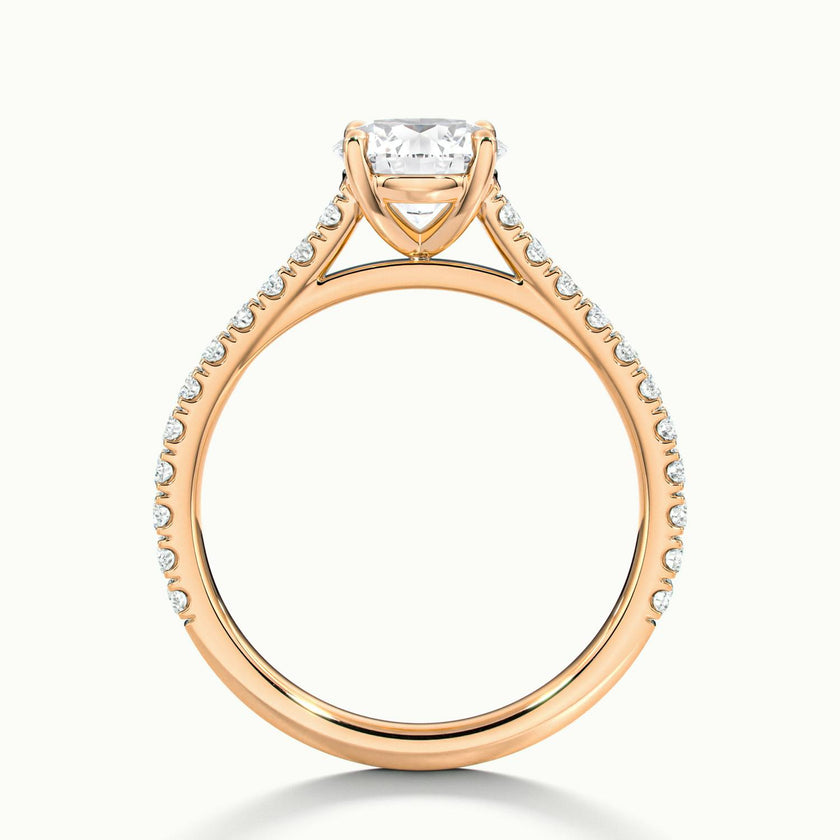 Freesia Round Solitaire Pavé Engagement Ring