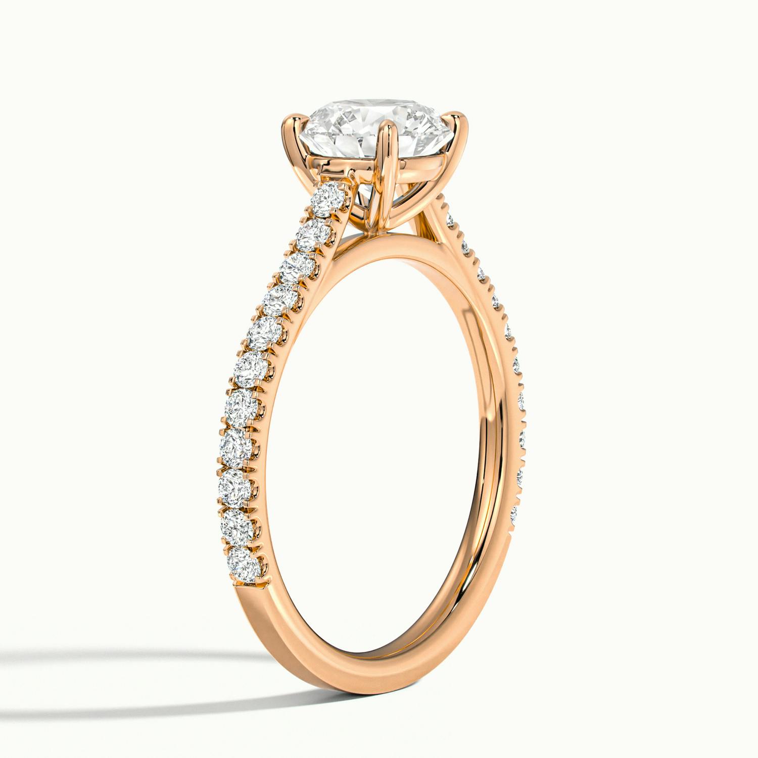 Freesia Round Solitaire Pavé Engagement Ring