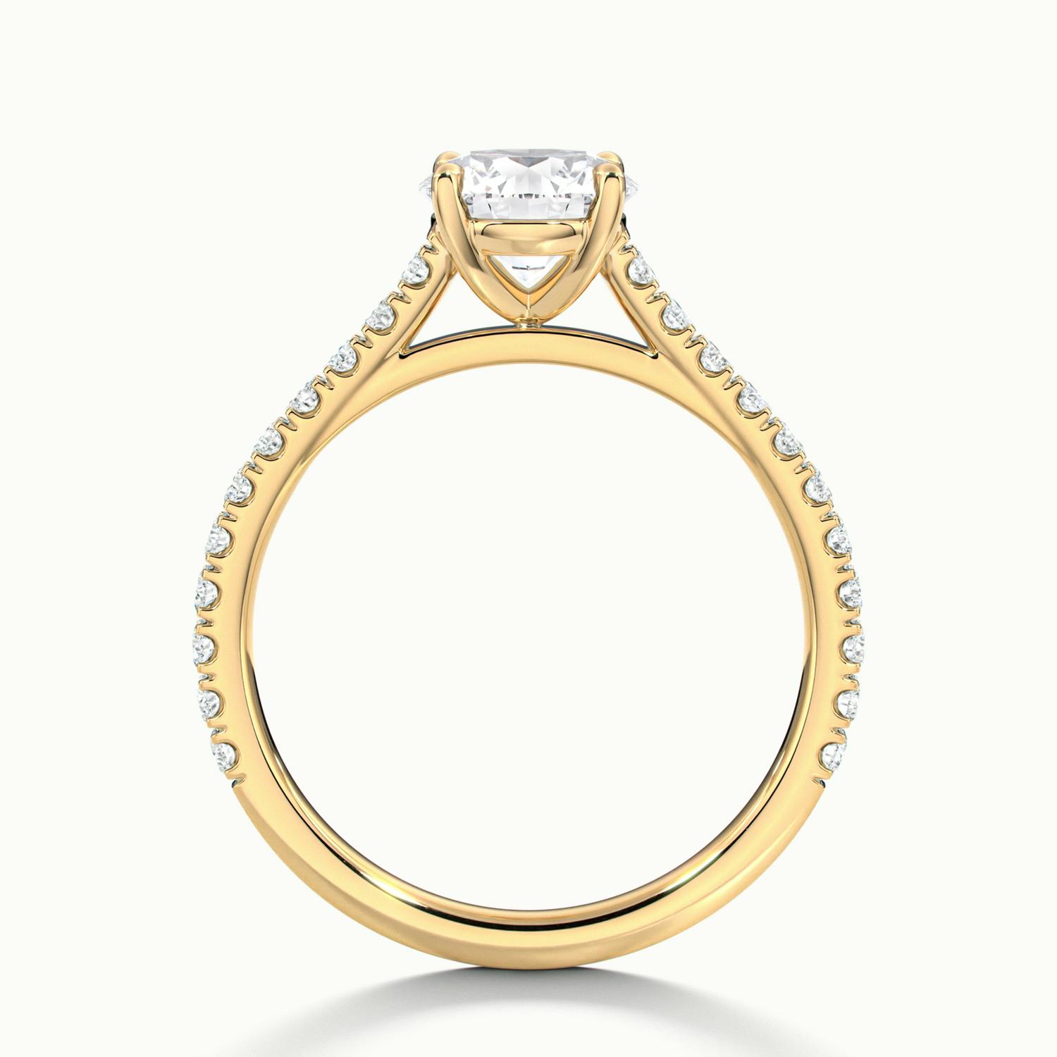 Freesia Round Solitaire Pavé Engagement Ring