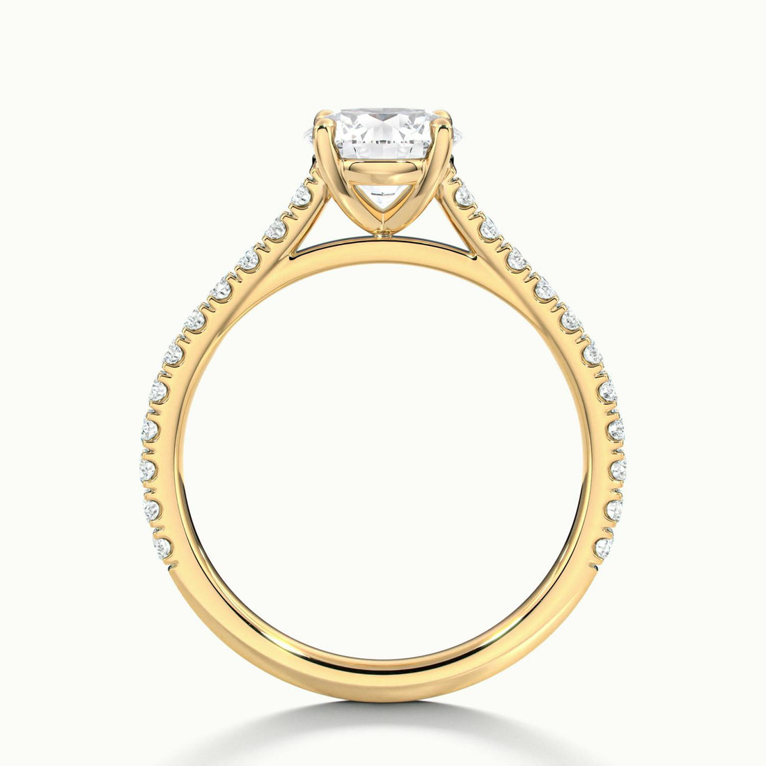 Freesia Round Solitaire Pavé Engagement Ring