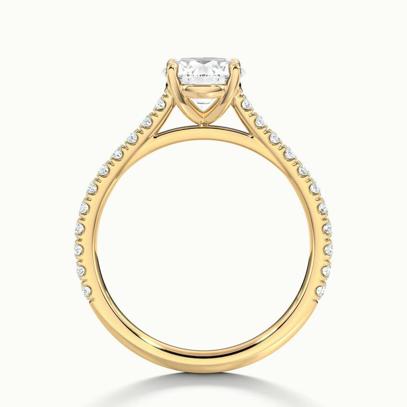 Freesia Round Solitaire Pavé Engagement Ring