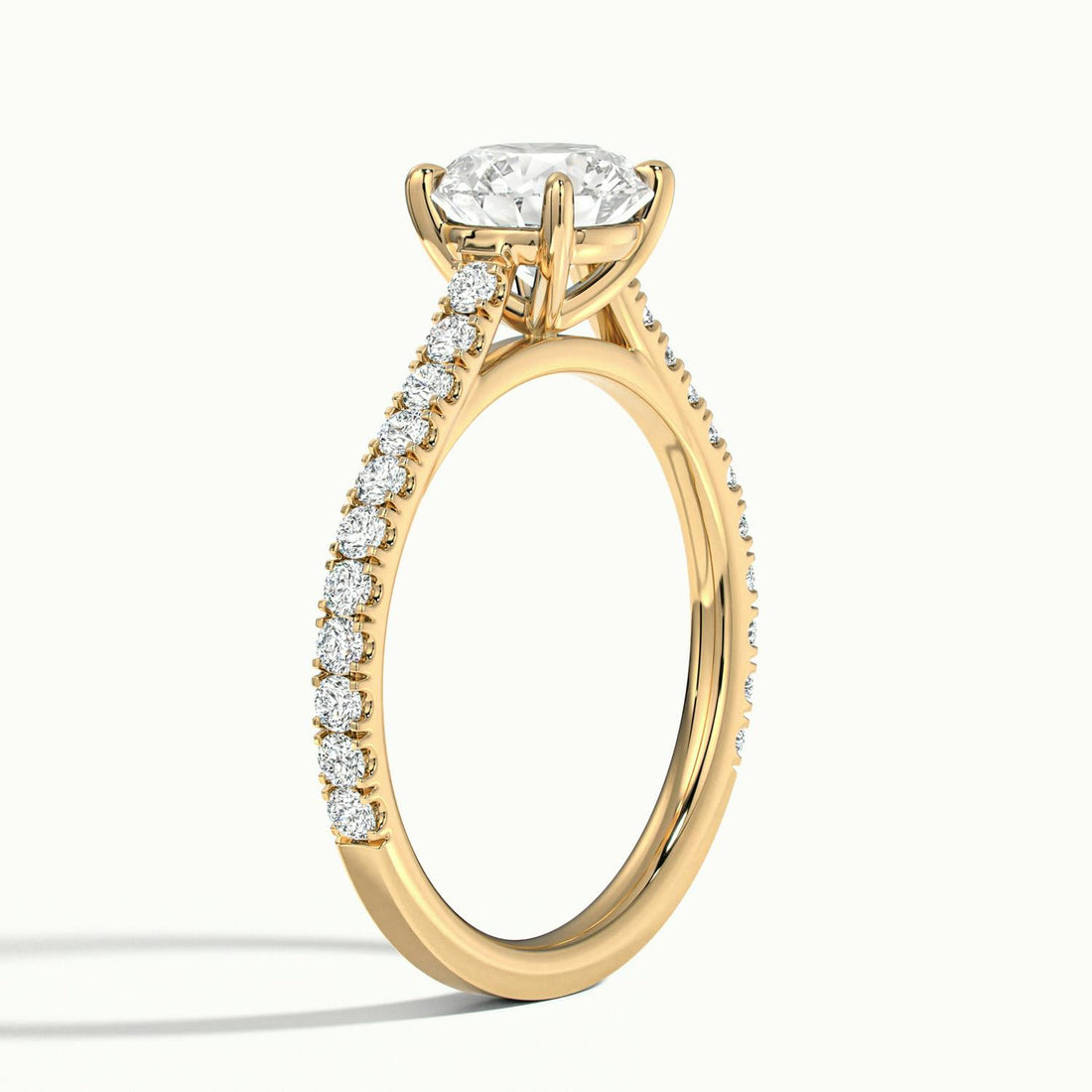 Freesia Round Solitaire Pavé Engagement Ring