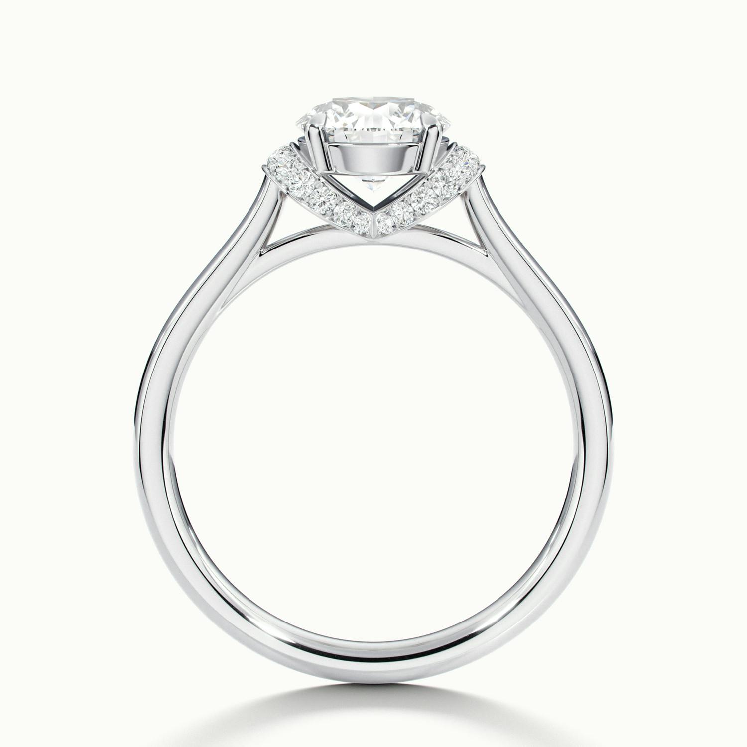 Juliette Round Hidden Basket Halo Pave Engagement Ring
