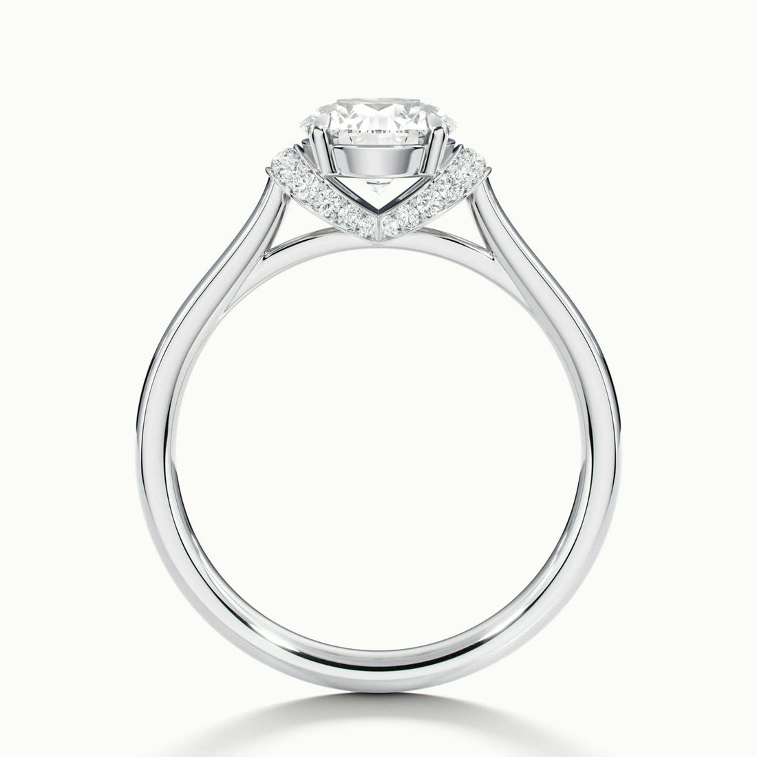 Juliette Round Hidden Basket Halo Pave Engagement Ring