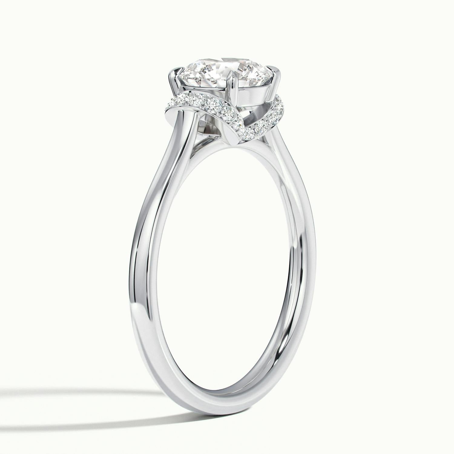 Juliette Round Hidden Basket Halo Pave Engagement Ring