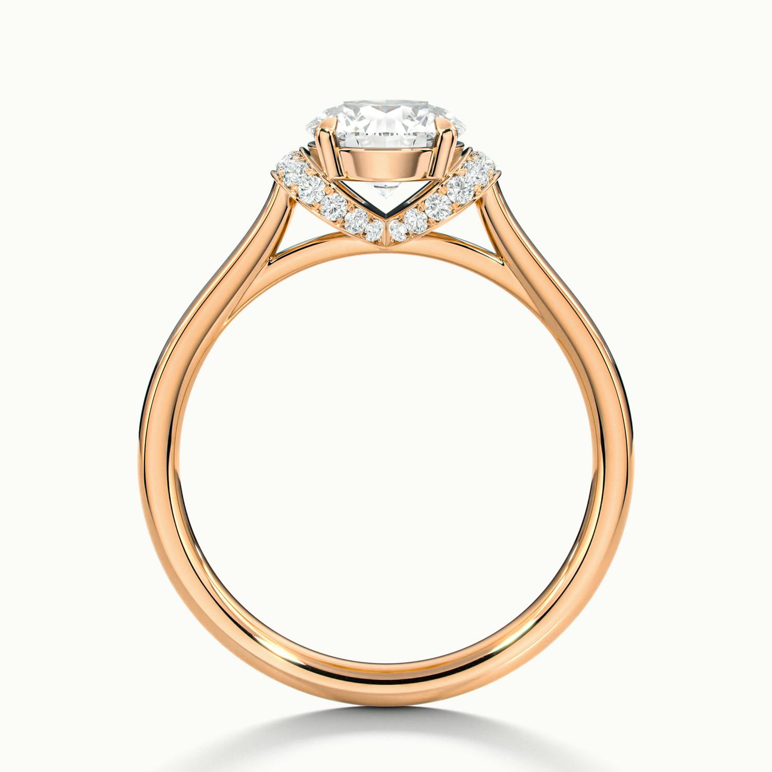 Juliette Round Hidden Basket Halo Pave Engagement Ring