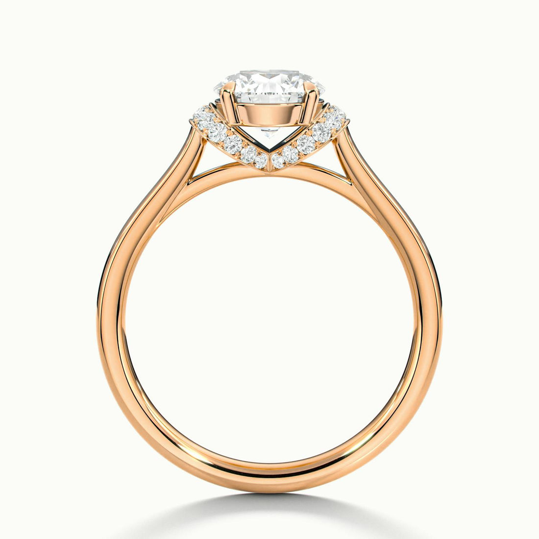 Juliette Round Hidden Basket Halo Pave Engagement Ring