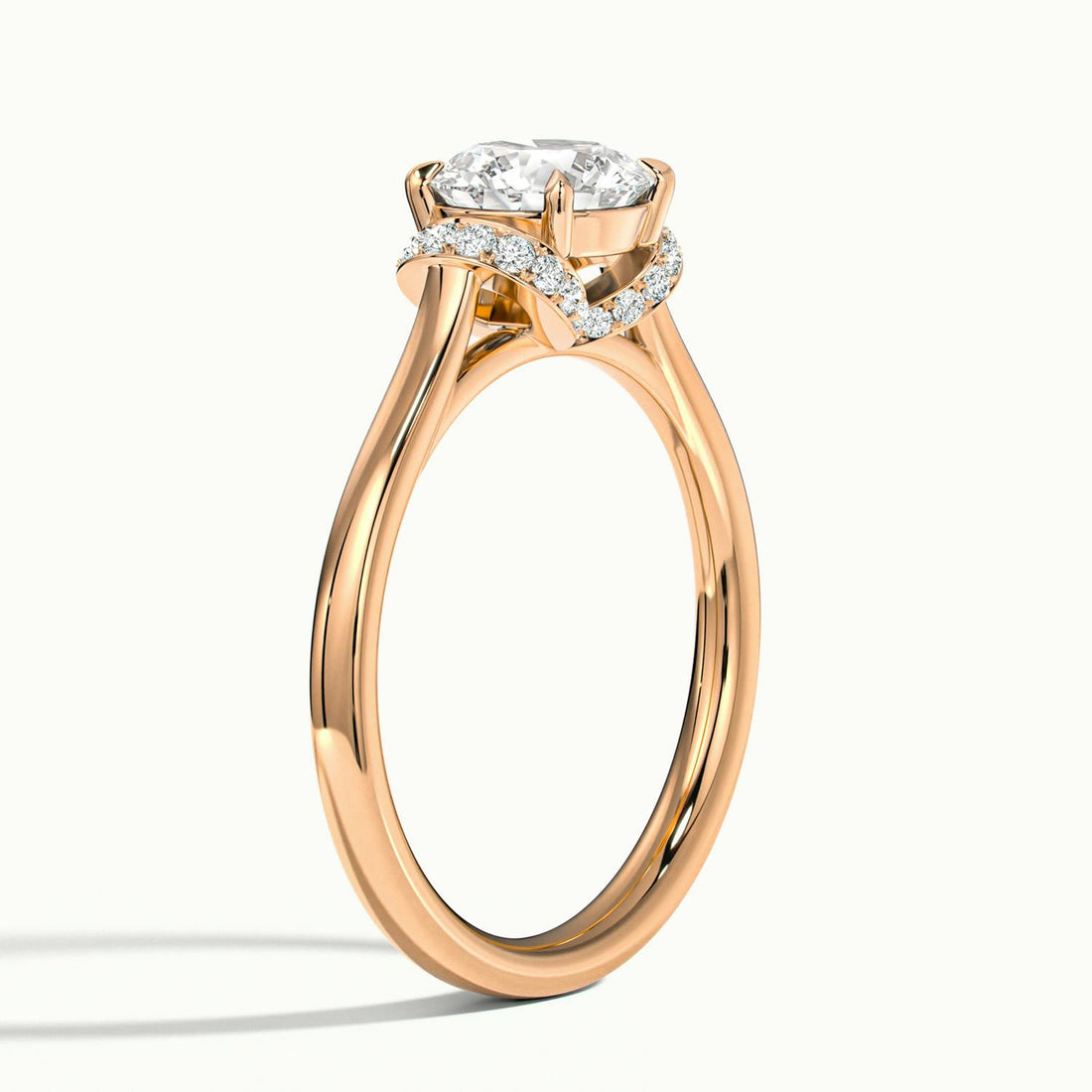 Juliette Round Hidden Basket Halo Pave Engagement Ring