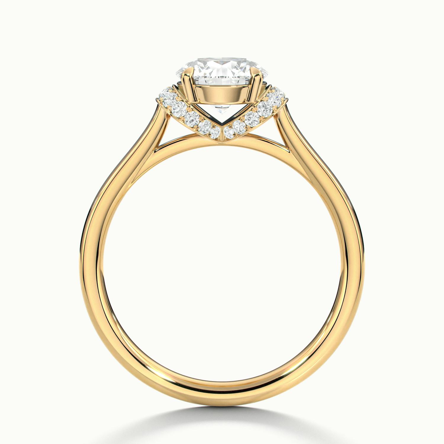 Juliette Round Hidden Basket Halo Pave Engagement Ring