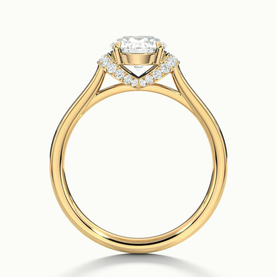 Juliette Round Hidden Basket Halo Pave Engagement Ring