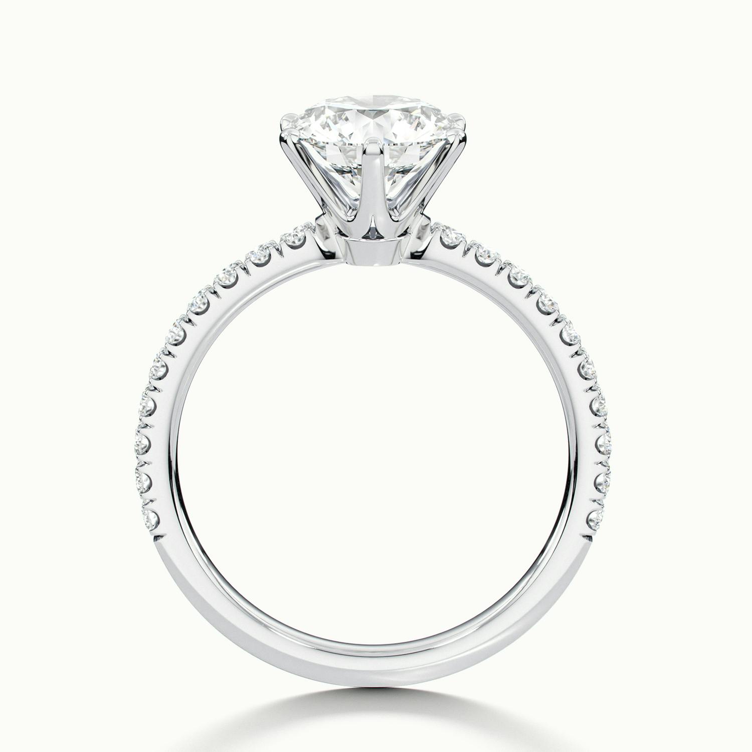 Demi Round Solitaire Pavé Engagement Ring