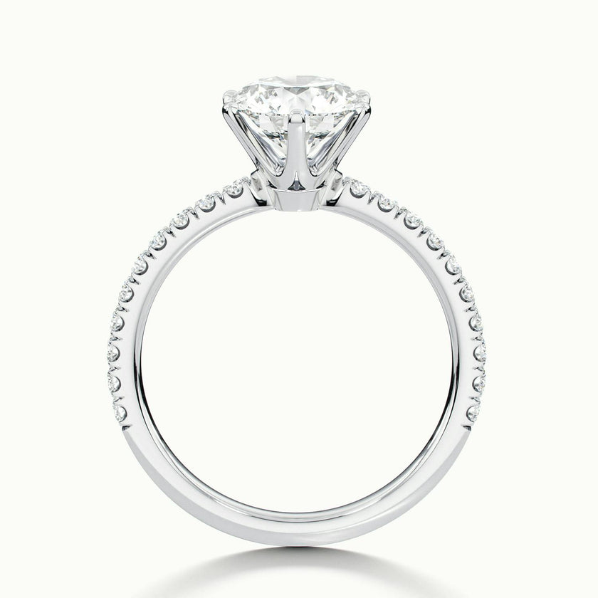 Demi Round Solitaire Pavé Engagement Ring