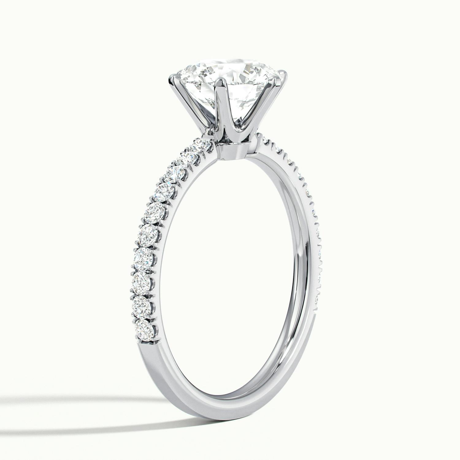 Demi Round Solitaire Pavé Engagement Ring