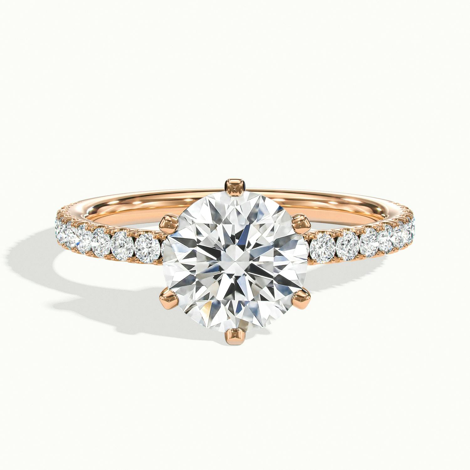 Demi Round Solitaire Pavé Engagement Ring