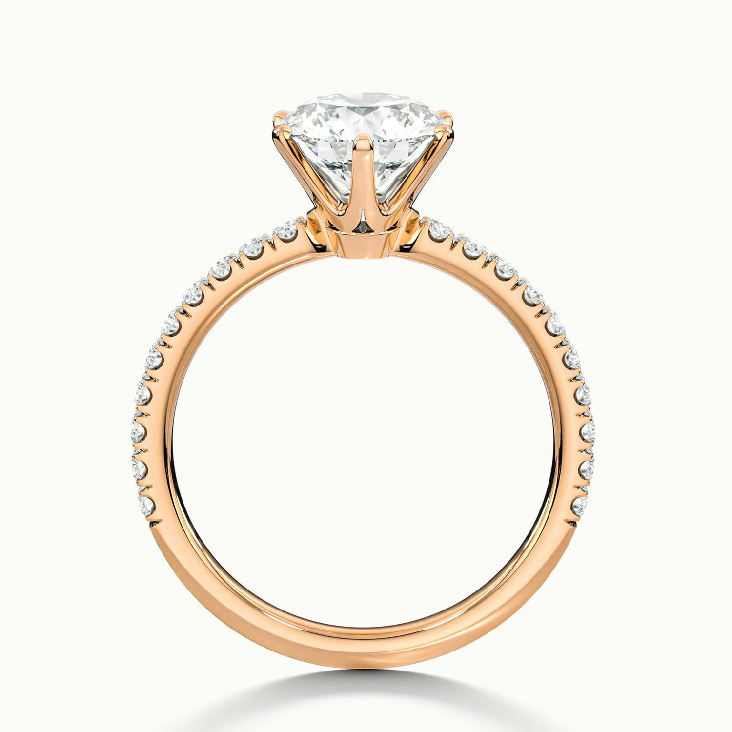 Demi Round Solitaire Pavé Engagement Ring