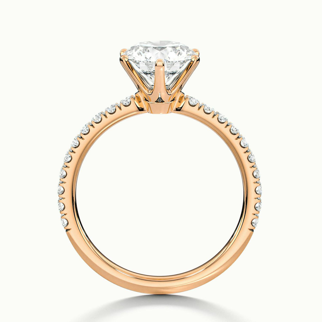 Demi Round Solitaire Pavé Engagement Ring
