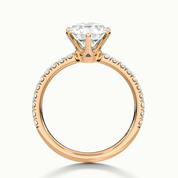 Demi Round Solitaire Pavé Engagement Ring