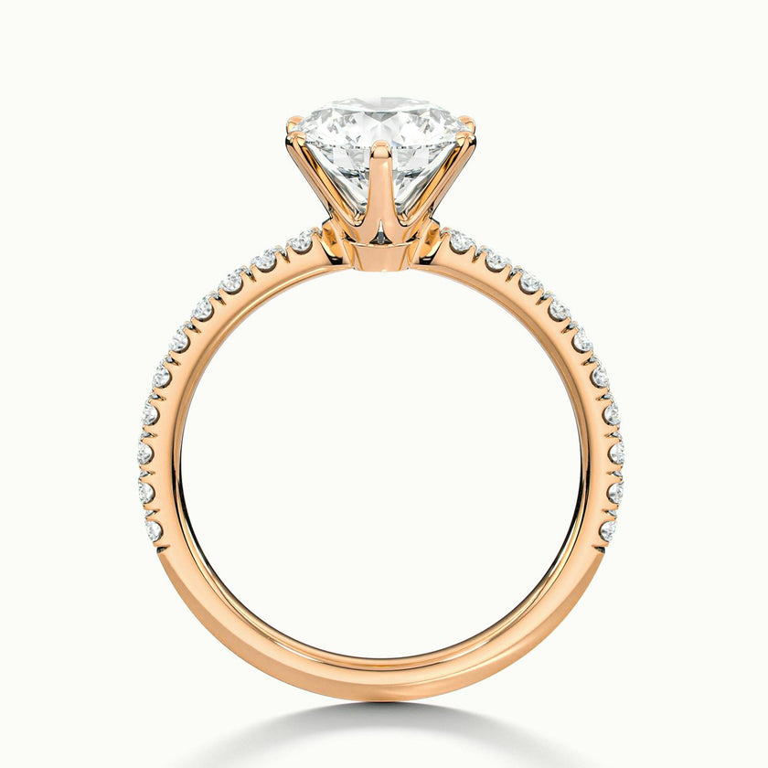Demi Round Solitaire Pavé Engagement Ring