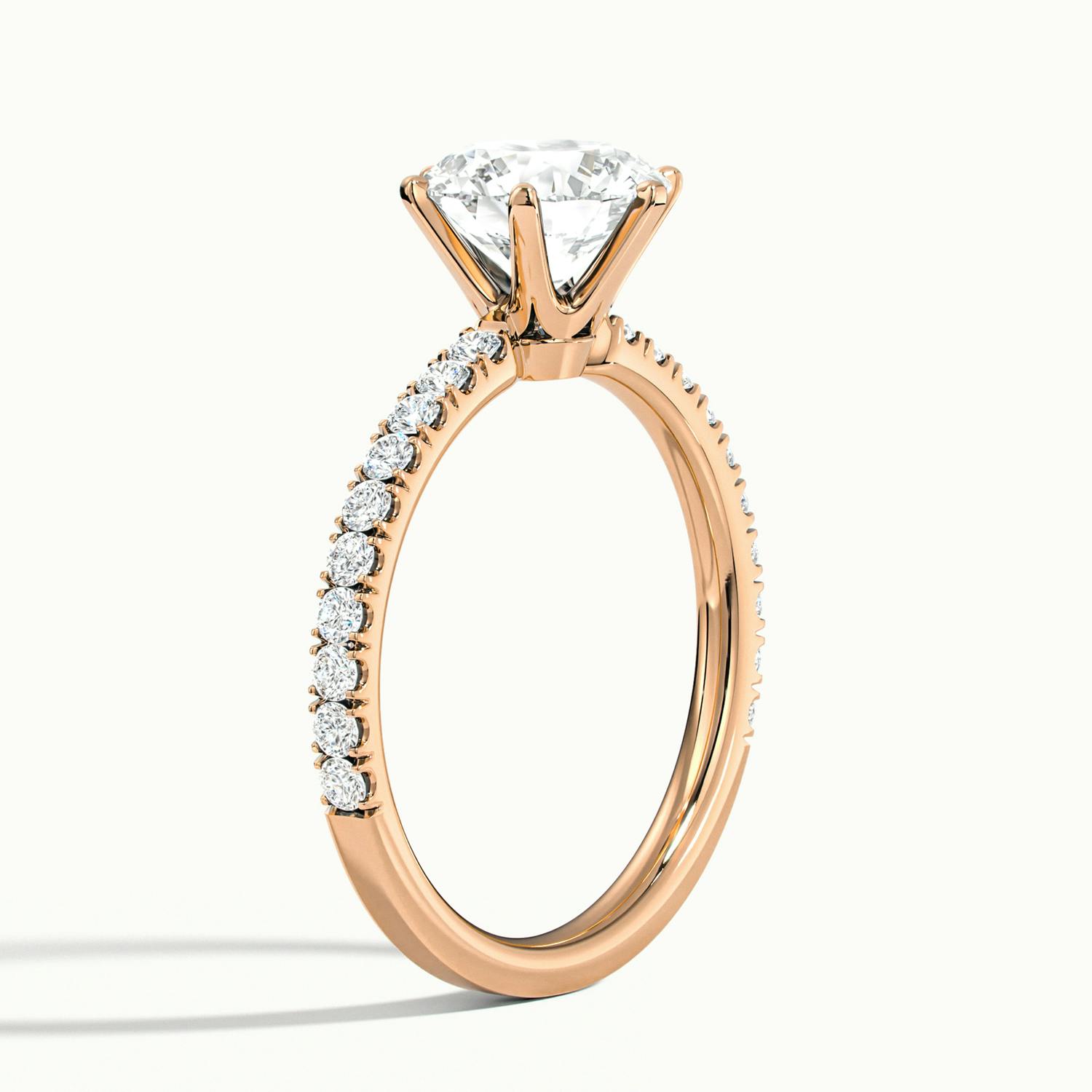 Demi Round Solitaire Pavé Engagement Ring