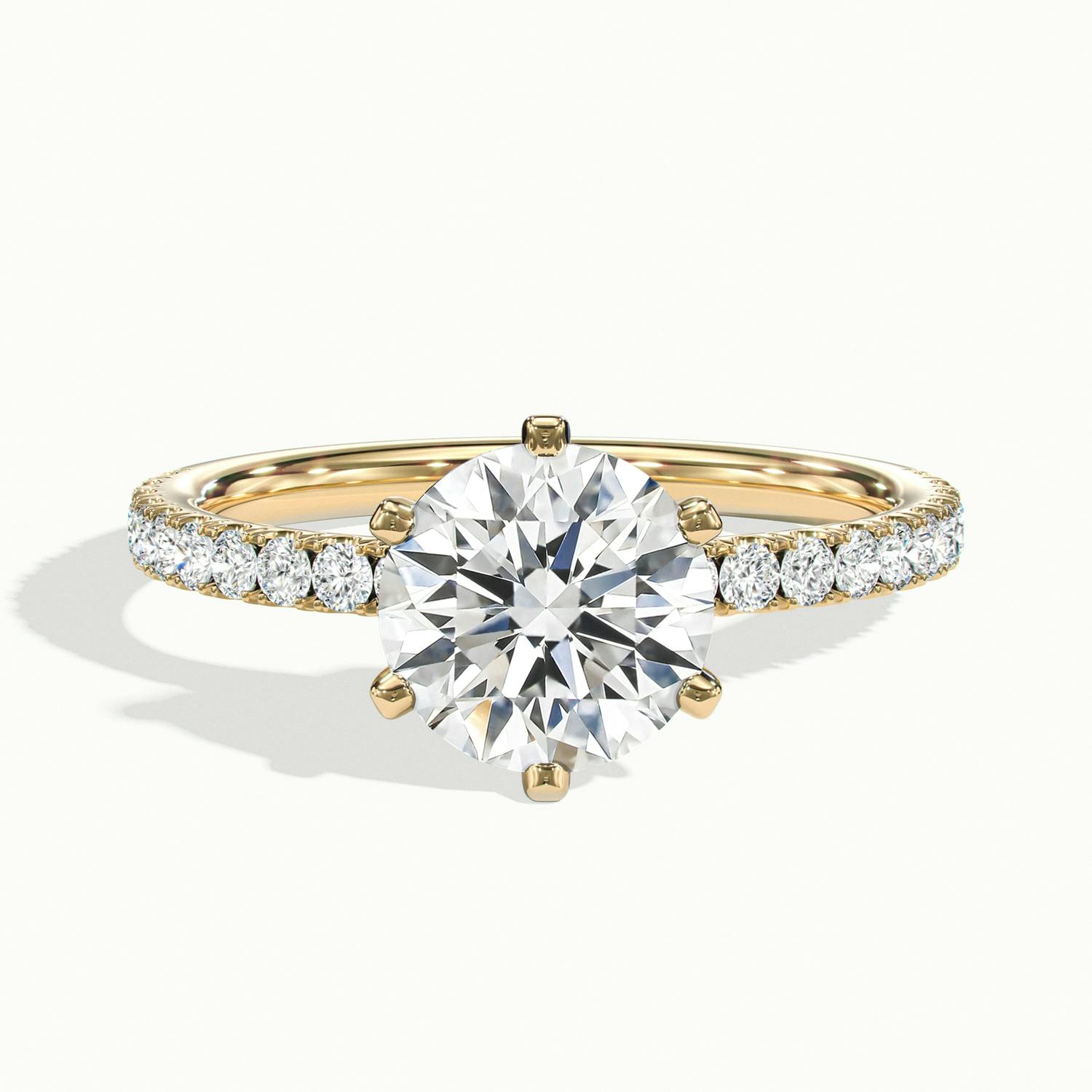 Demi Round Solitaire Pavé Engagement Ring