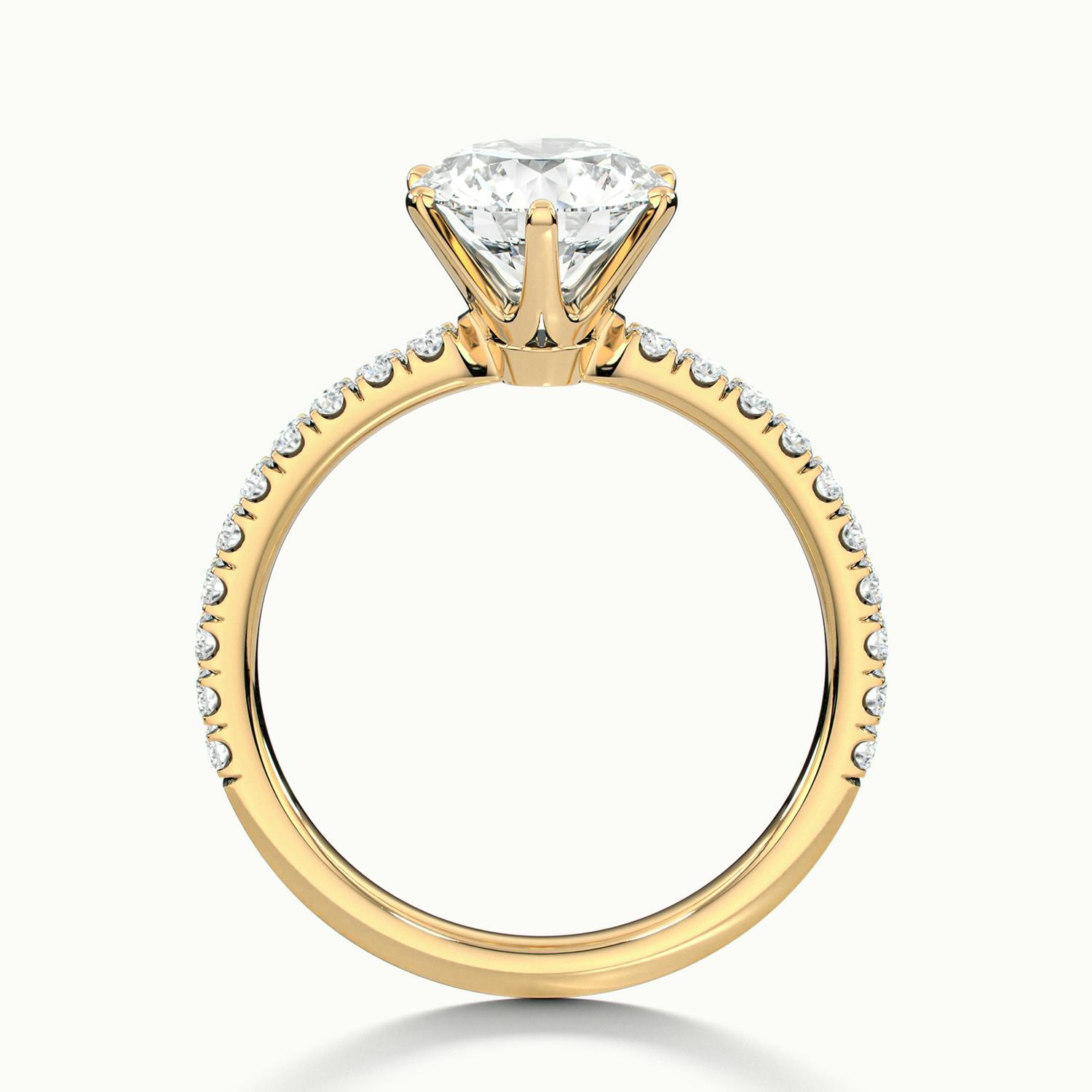 Demi Round Solitaire Pavé Engagement Ring