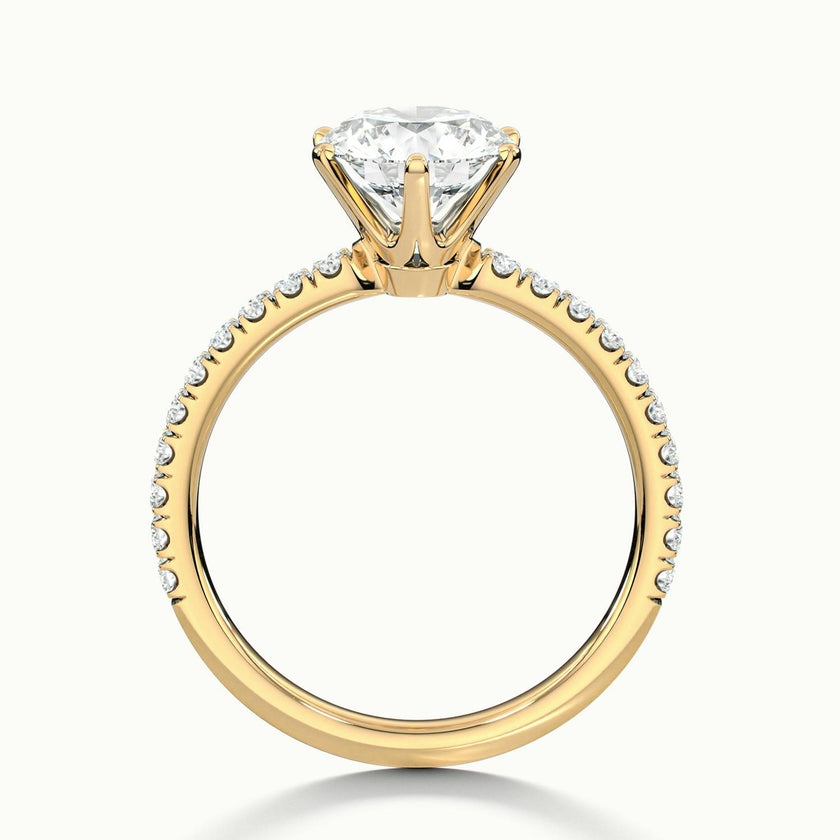 Demi Round Solitaire Pavé Engagement Ring