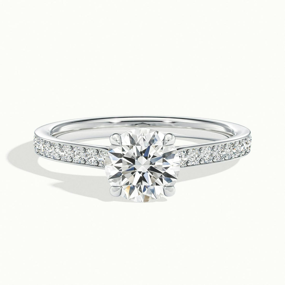 Bellamy Round Solitaire Pavé Engagement Ring