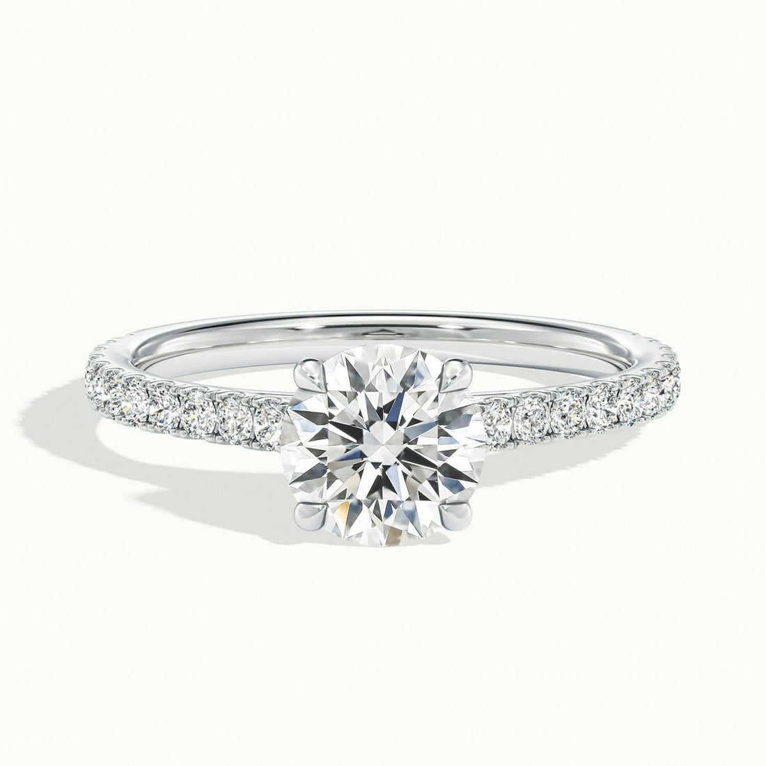 Emilia Round Solitaire Pavé Engagement Ring