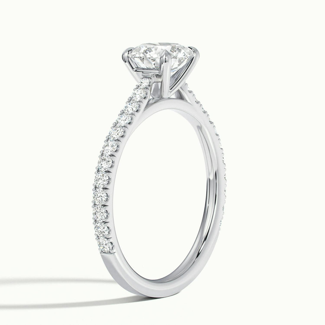 Emilia Round Solitaire Pavé Engagement Ring
