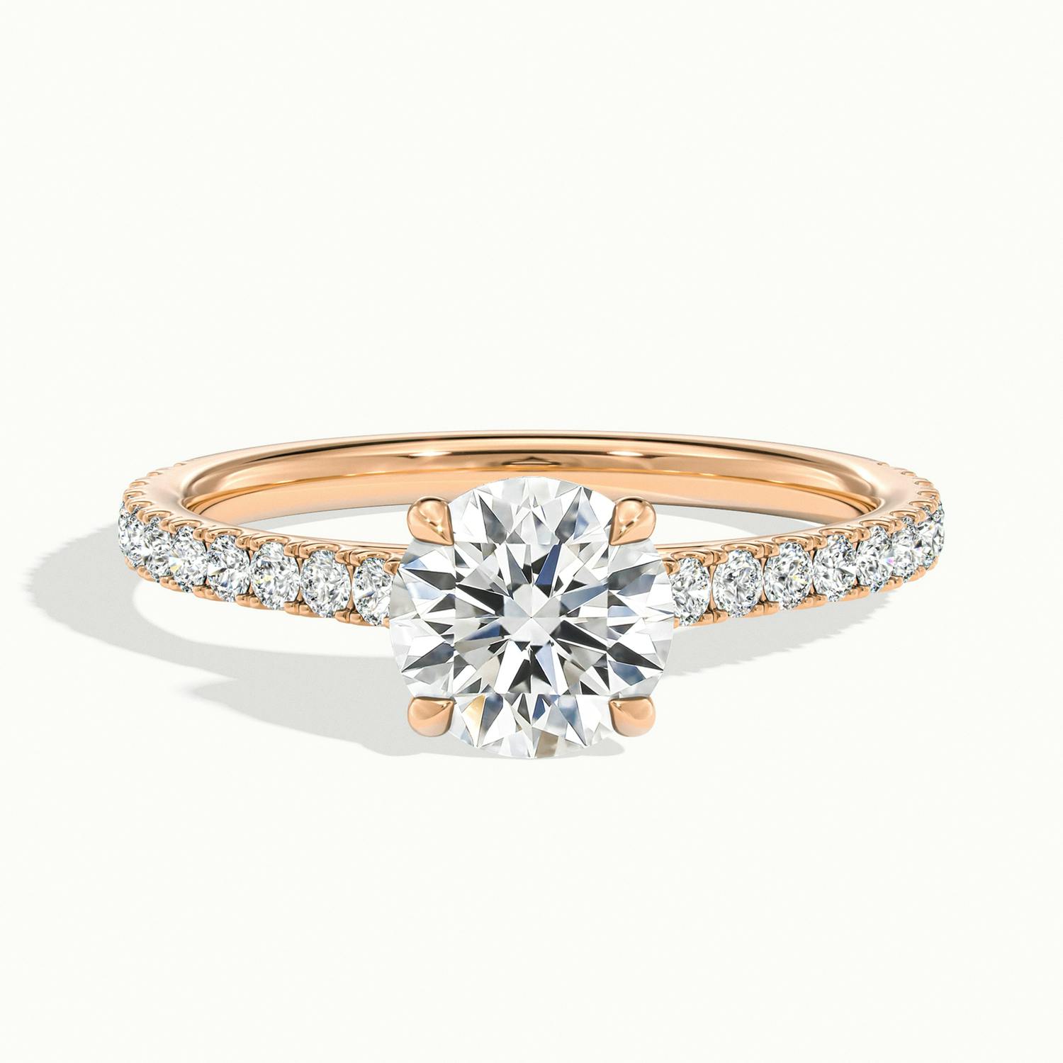 Emilia Round Solitaire Pavé Engagement Ring