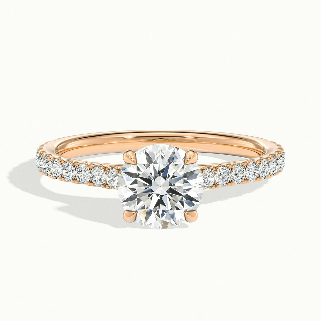 Emilia Round Solitaire Pavé Engagement Ring