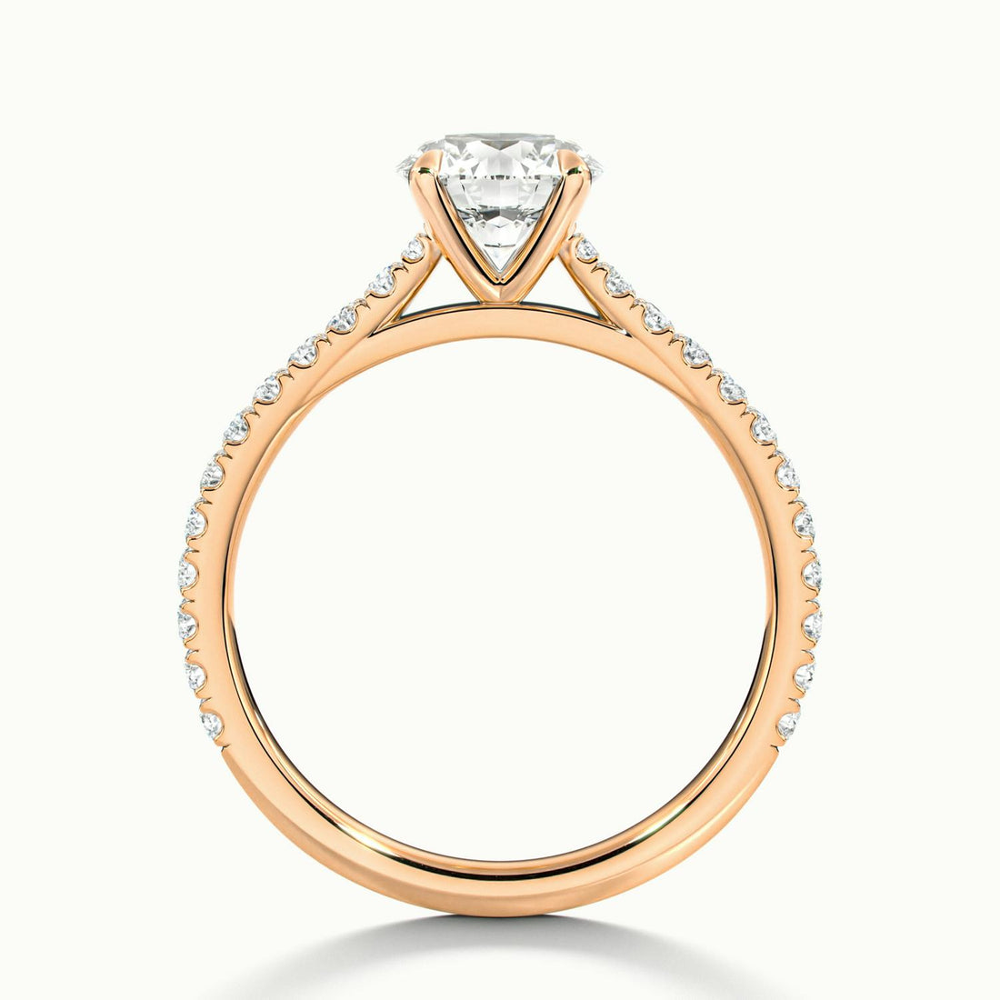 Emilia Round Solitaire Pavé Engagement Ring