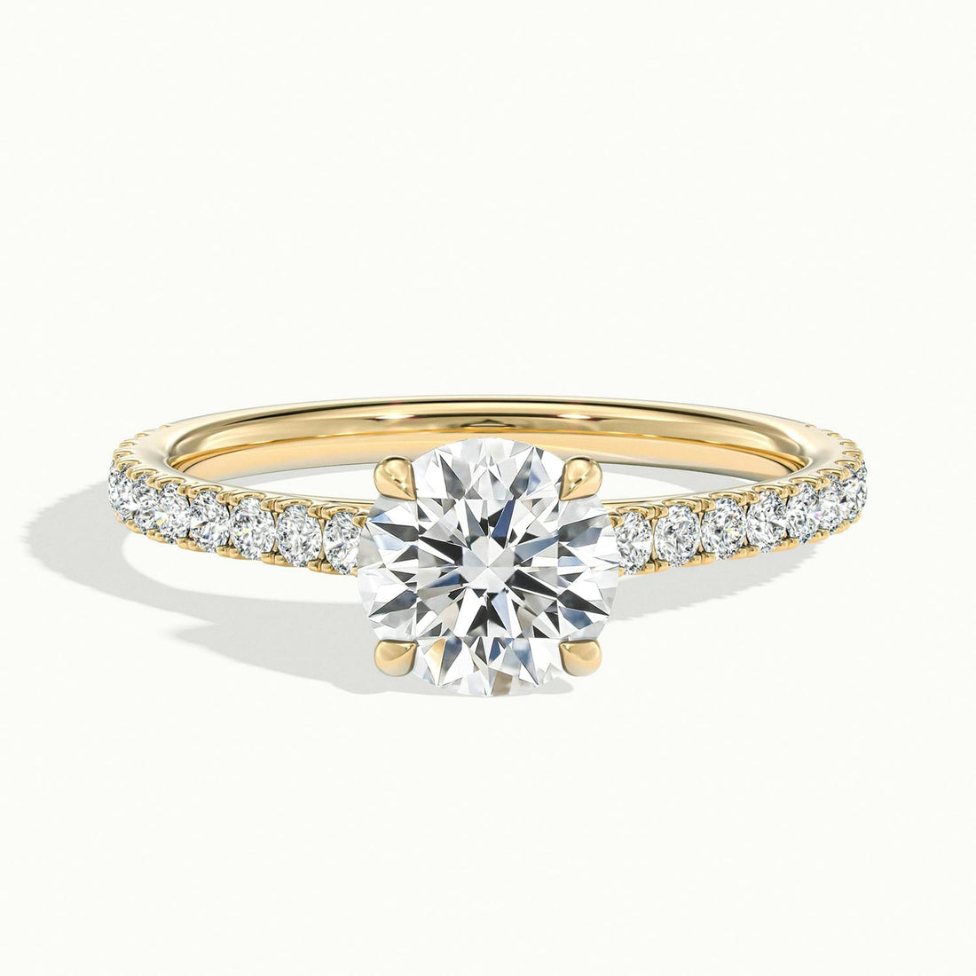 Emilia Round Solitaire Pavé Engagement Ring