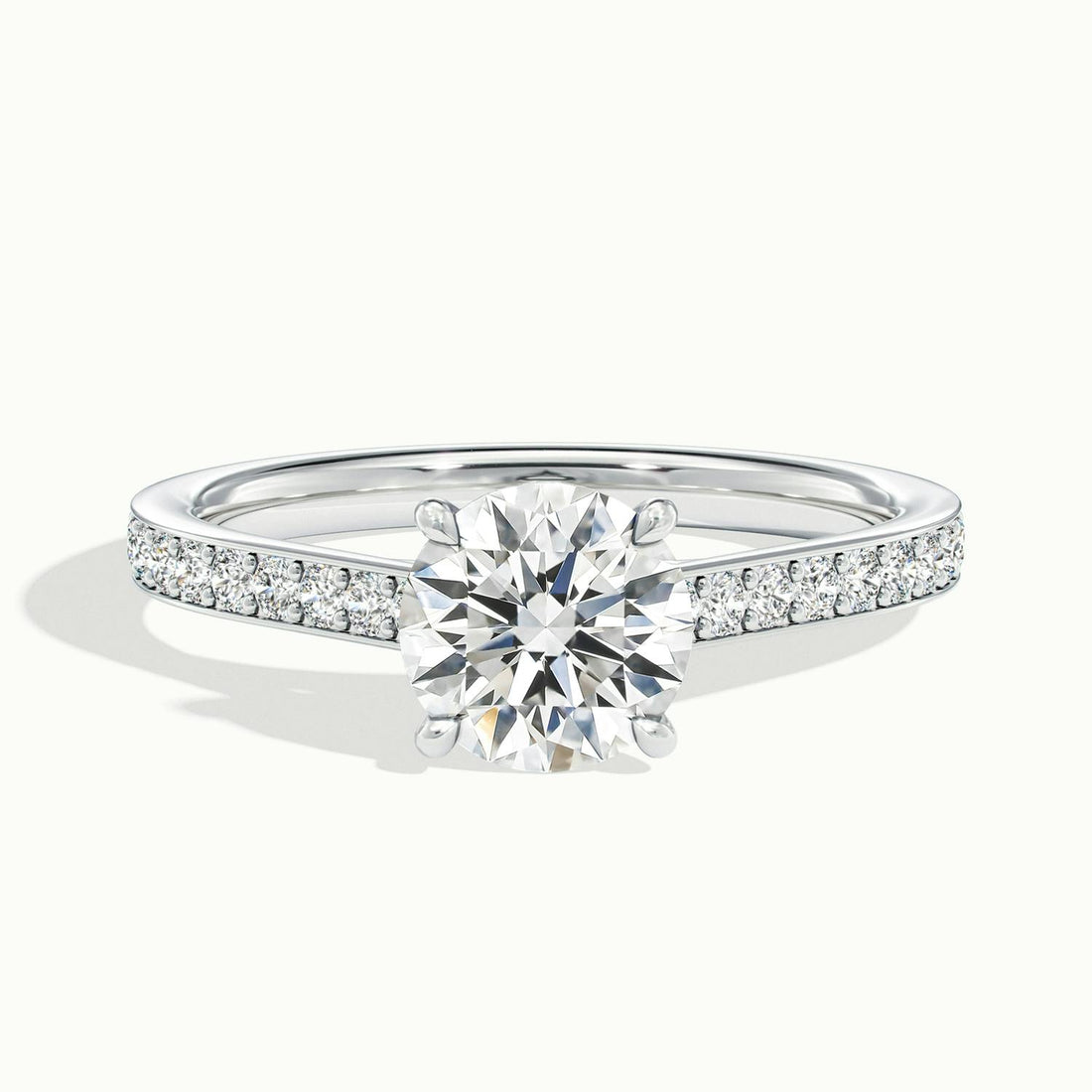 Anastasia Round Solitaire Pavé Engagement Ring