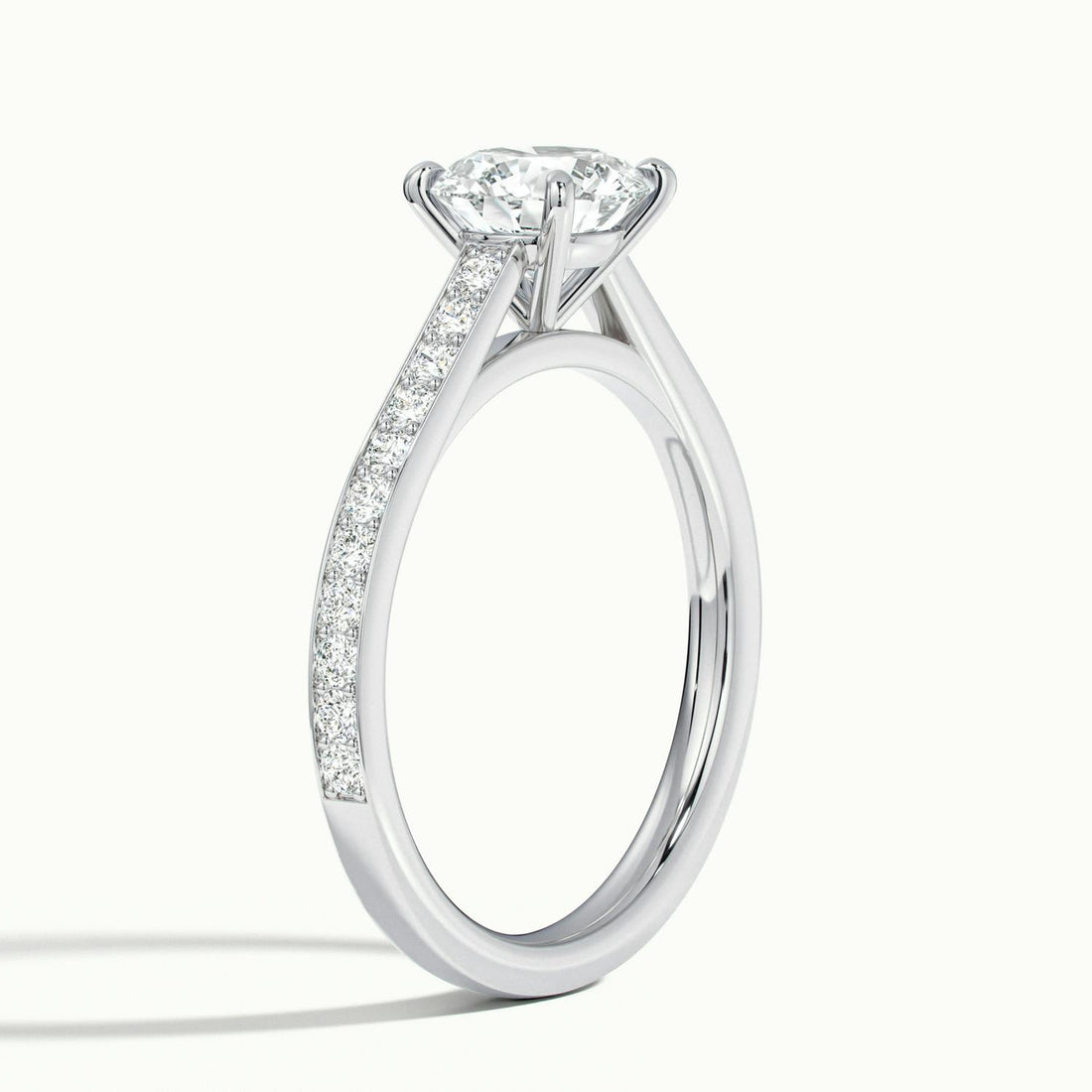 Anastasia Round Solitaire Pavé Engagement Ring