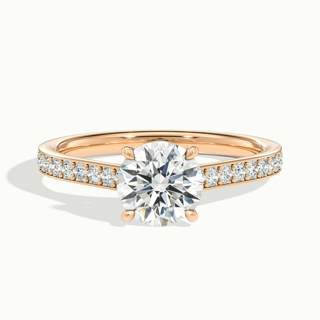 Anastasia Round Solitaire Pavé Engagement Ring