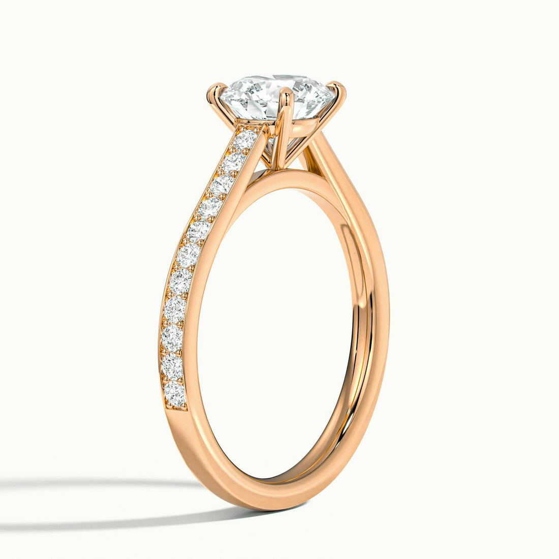 Anastasia Round Solitaire Pavé Engagement Ring