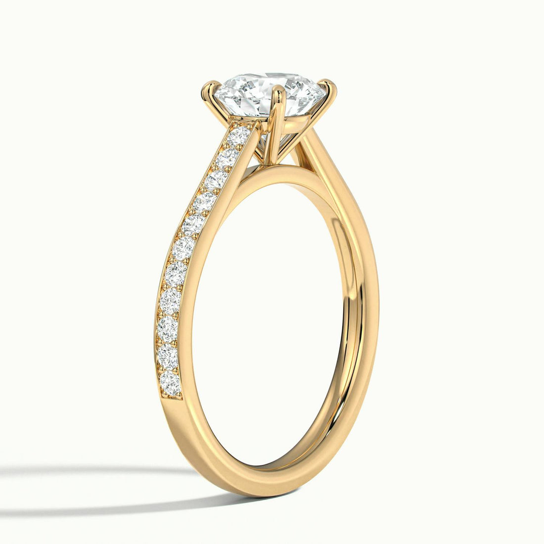 Anastasia Round Solitaire Pavé Engagement Ring