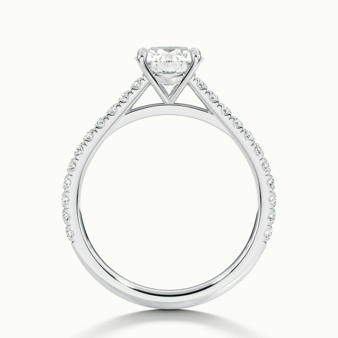 Odette Round Solitaire Pavé Engagement Ring