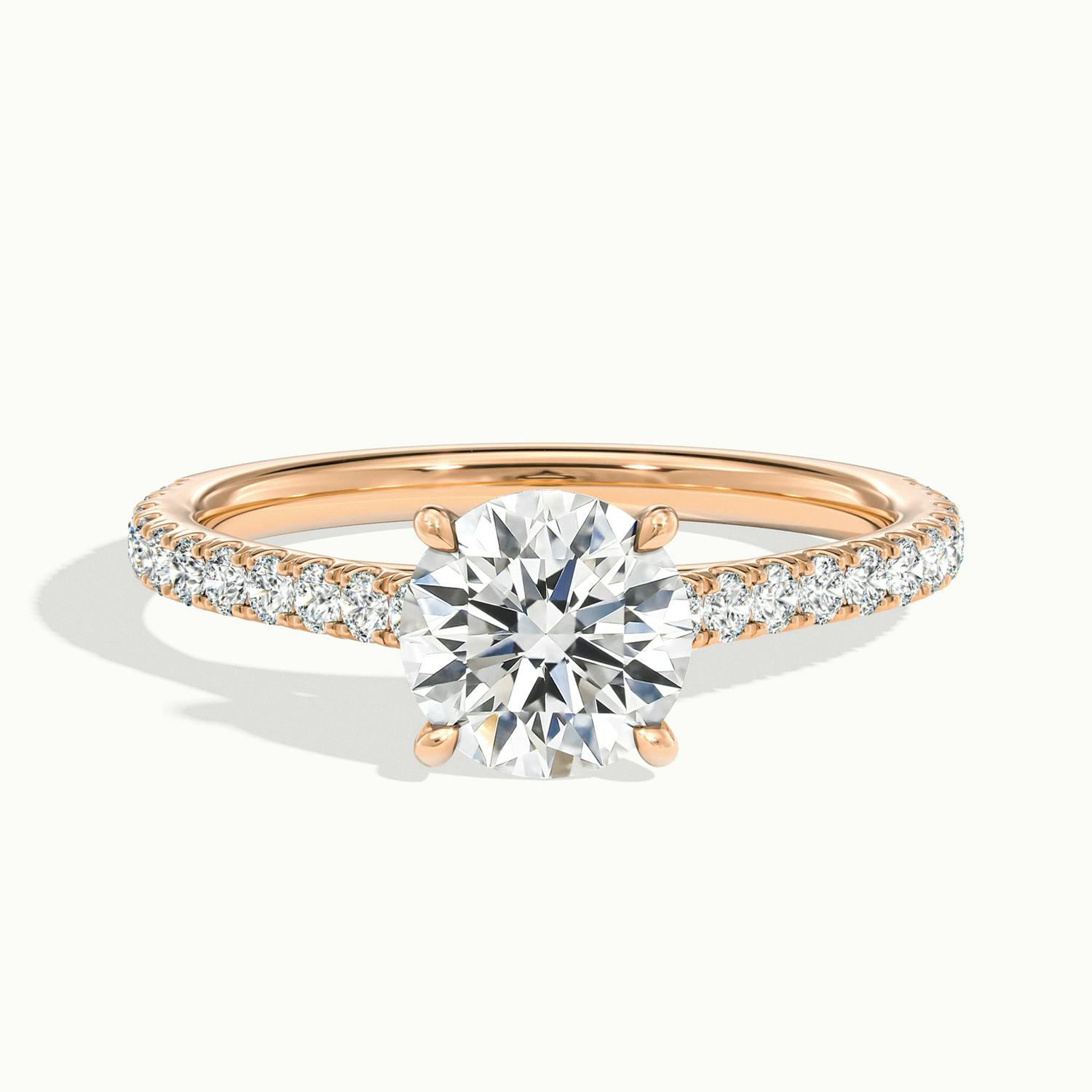 Odette Round Solitaire Pavé Engagement Ring