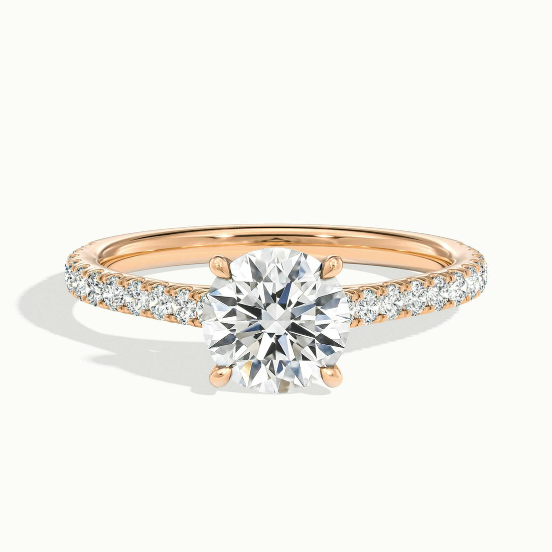 Odette Round Solitaire Pavé Engagement Ring