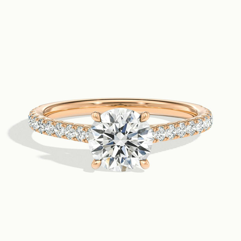 Odette Round Solitaire Pavé Engagement Ring