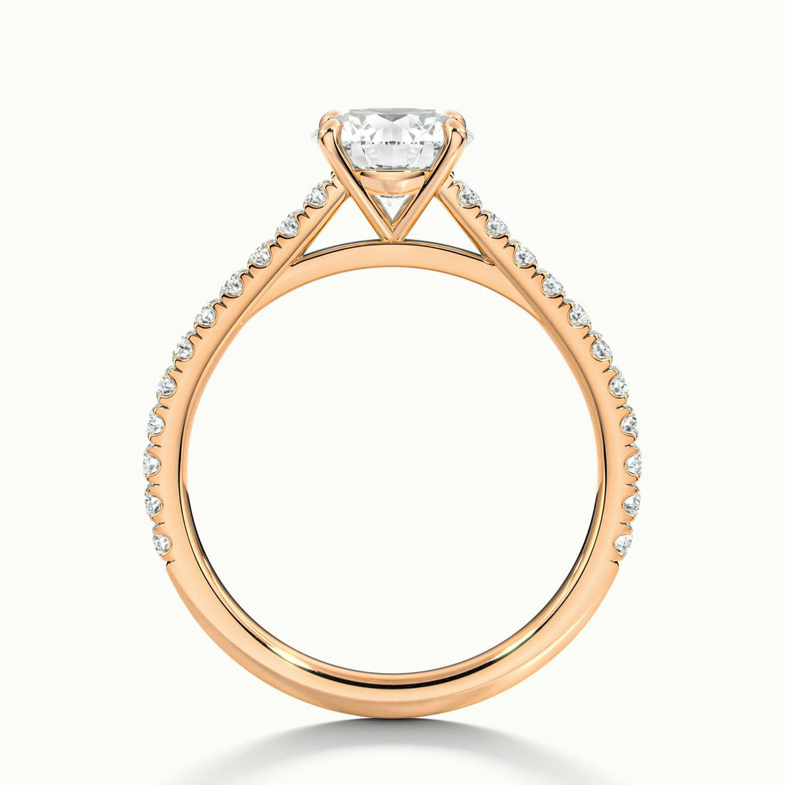 Odette Round Solitaire Pavé Engagement Ring