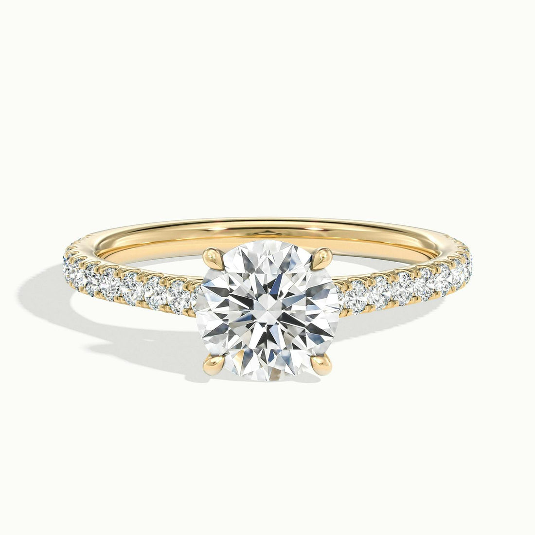 Odette Round Solitaire Pavé Engagement Ring