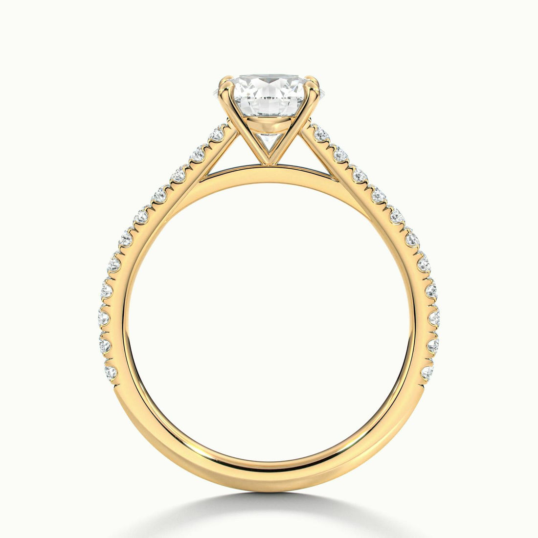 Odette Round Solitaire Pavé Engagement Ring