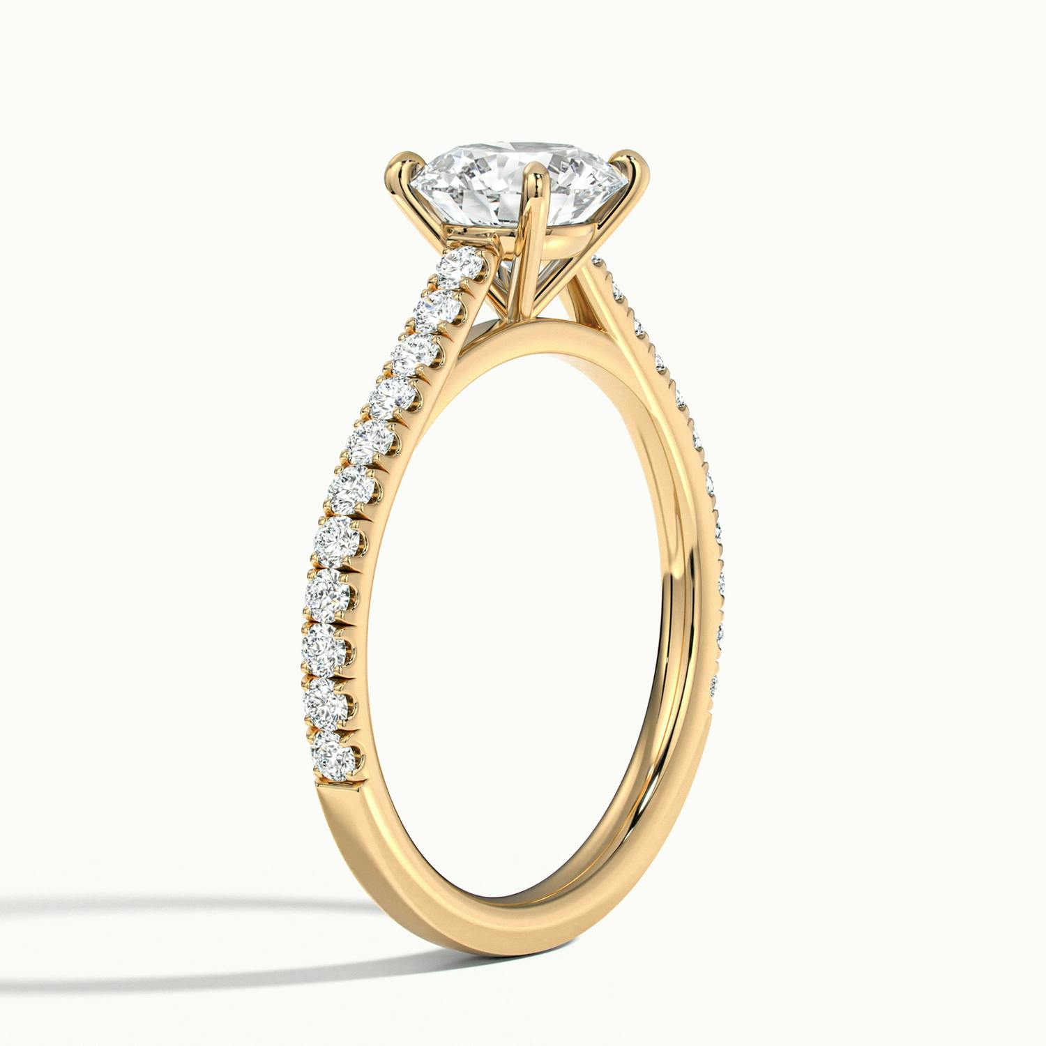 Odette Round Solitaire Pavé Engagement Ring