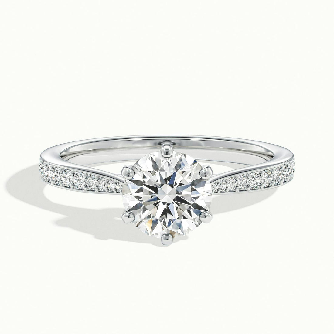 Lorelei Round Solitaire Pavé Engagement Ring